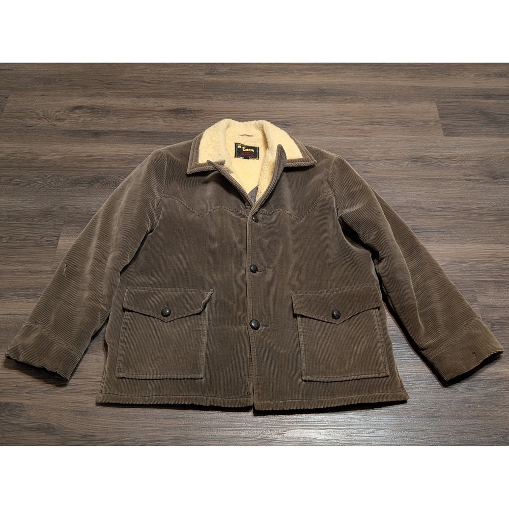 Envoy The Now Jacket Corduroy Sherpa‎ Lined Western Style Brown Mens L READ